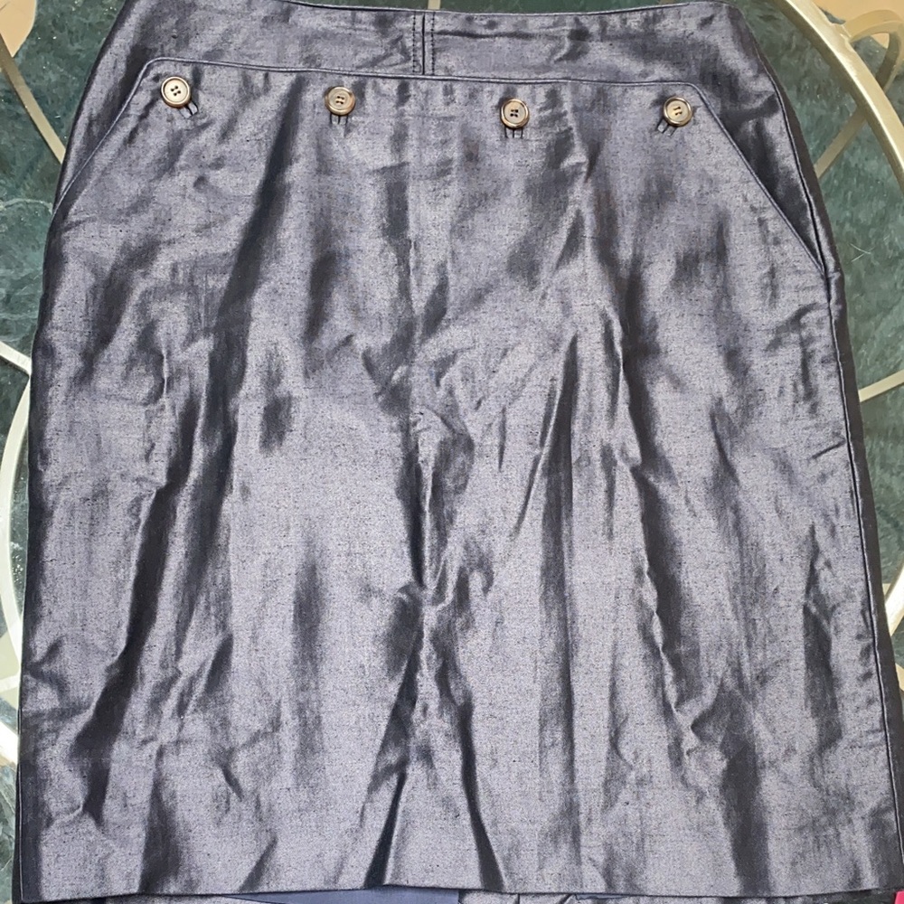 Barney’s denim jean skirt, sz 12